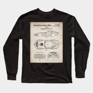 Corvette Patent - Vintage Corvette Art - Antique Long Sleeve T-Shirt